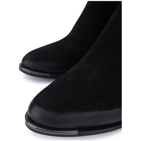 Resim Tamer Tanca Kadın Hakiki Deri Siyah Nubuk Topuklu Bot 488 2052 Bn Bot Sk25-26 Sıyah Nbk Siyah 