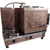 Resim 2 Demlikli Elektrikli Bakır Çay Ocağı 2 Gözlü Bakır Çay Kazanı 