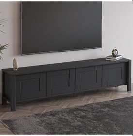 Resim Vachel 4 Kapaklı Modern Tv Sehpası Antrasit 