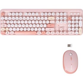 Resim Twotech SMK-640M Renkli Tuşlu Kablosuz Türkçe Q Klavye Mouse Set 