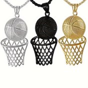 Resim Sportif Basketbol Pota Kolye, Hip Hop Yaratıcı Çinko Alaşımlı Takı, Unisex Günlük Giyim Spor Esintili Kolye 