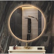 Resim GLOBAL LED MIRROR 60 Cm Yuvarlak Ledli Ayna Antrasit Dresuar Hol Koridor Duvar Salon Banyo Wc Ofis 