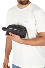 Resim Adelina Bags Erkek Portföy El Çantası Seyahat Traş Kozmetik Clutch Çanta 