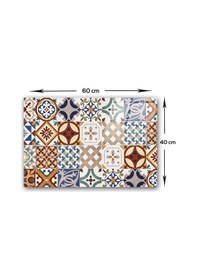 Resim Decorita Çini Desen | Cam Ocak Arkası Koruyucu | 40cm x 60cm 