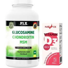 Resim Glukozamin Kondroitin Msm Hyaluronic Acidl 300 Tablet + Nevfix 400 Iu Sprey 20 Ml 