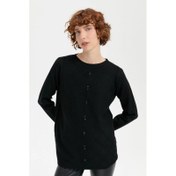 Resim Desen Triko Önü Baklavalı Boncuk İşlemeli Sıfır Yaka Kadın Kazak 24175 (24175) 