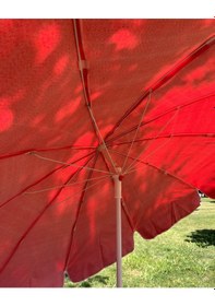 Resim Plaj Deniz Balkon Şemsiyesi Sentetik Kumaşlı Şemsiye Bidon Dahil Eğilebilir Şemsiye 2 Metre Ş Kırmızı 