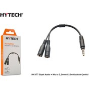 Resim Hytech Hy-x77 Siyah Audıo Mıc To 3,5mm 0.15m Kulaklık Çevirici 