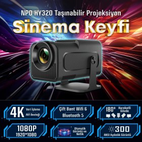 Resim Npo 4K ANDROID11 Bt5.0 Wifi 6 300ANSI Lümen Ios/android Taşınabilir Akıllı LED Projeksiyon HY320 