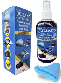 Resim JULIANO Tv Ekran Temizleme Spreyi Mikrofiber Temizleyici Bez Hediye (150 ML) 