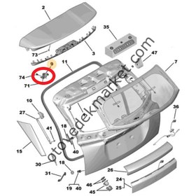 Resim Peugeot 2008 (2020-2023) Arka Bagaj Kapağı Menteşesi (Orijinal) 