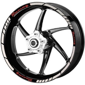 Resim Deeb Motosiklet Jant Şeridi Racing Beyaz Kırmızı Model X N11.30023 
