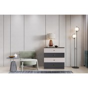 Resim Avvio Milas Serisi 4 Çekmeceli Şifonyer Antrasit Gri Beyaz 