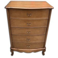 Resim Bengi Ticaret 12406 Model Kayın aslan Ayak Bombe Çekmeceli Parlak Ceviz Natüre Eskitme Kulp Şifonyer 