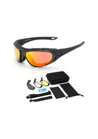 Resim Usa Military Daisy C9 4 Lensli Polarize Taktikal Gözlük Siyah - Kırmızı 