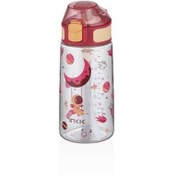 Resim Vagonlife Tkk T3002 500ml Pipetli Kırmızı Astronot Desenli Tritan Matara 