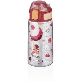 Resim Vagonlife Tkk T3002 500ml Pipetli Kırmızı Astronot Desenli Tritan Matara 