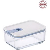 Resim Neoflam Perfect Seal Dikdörtgen Cam Saklama Kabı Bej 1100 ml 