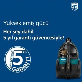 Resim Philips Marathon Ultimate Torbasız Süpürge, Powercylone10, Nanoclean, Triactive+Led, Xb9185/07 