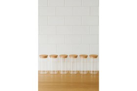 Resim Hava Geçirmez Düz Cam Kahvaltılık Vakum Kapaklı Kavanoz Seti - 1095 ml 