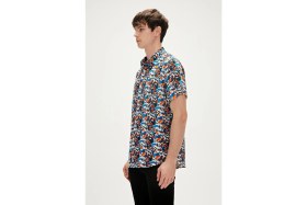 Resim Bad Bear Bi-Face Shirt Marshmallow Beyaz Kısa Kollu Baskılı Erkek Gömlek 