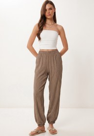 Resim Lovelyİstanbul Cepli Rahat Krinkıl Şalvar Pantolon LFW0024 VİZON 