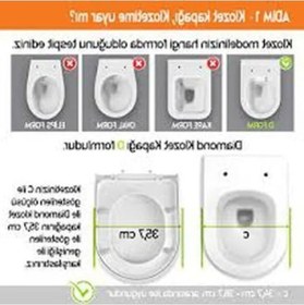 Resim Yavaş Kapanır Termoplast Klozet Kapağı Adaptörlü Açık Ahşap 