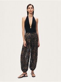 Resim Nocturne Leopar Desenli Şalvar Pantolon 
