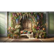 Resim Venspor Doğal Çiçekli Bahçe Arkaplan, 200x150cm, Fon, Duvar Örtüsü 