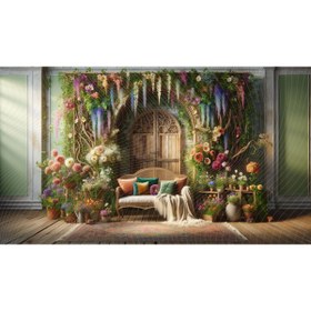 Resim Venspor Doğal Çiçekli Bahçe Arkaplan, 200x150cm, Fon, Duvar Örtüsü 