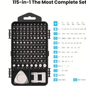 Resim 115'i 1 Arada Hassas Tornavida Seti, Manyetik Tamir Alet Çantası, Kaymaz Taşınabilir Çok İşlevli El Alet Seti, Ergonomik Saplı, Krom Vanadyum Çelik, Darbeye Dayanıklı, Telefonlar, Dizüstü Bilgisayarlar, Saatler, Elektronik Cihazlar İçin Hex, Yıldız, Phillips ve Daha Fazlasını İçerir 