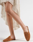 Resim PASSAGE SHOES 6137 Taba Süet Hakiki Deri Kadın Terlik 