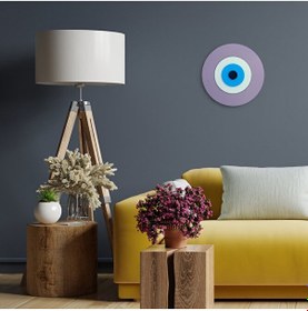 Resim Minimalist Ametist Nazar Boncuğu El Yapımı Ahşap Büyük Nazarlık 2 