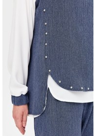 Resim Esswaap Retro Dokulu Üçlü Pantolonlu Takım İndigo-indigo İndigo 