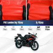 Resim Suzukı Gsx-r 125 Motosiklet Brandası Su Geçirmez Branda Kırmızı Branda Motor Branda Lc 