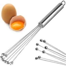 Resim Esmo Home Yeni Nesil Ayarlanabilir Paslanmaz Çelik Metal Boncuk Top Uçlu Yumurta Çırpıcı Sos Karıştırıcı 