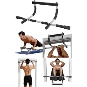 Resim Kapı Barfiksi Çok Fonksiyonlu Mekik Şınav Barfix Aleti Demiri Çubuğu Chin Up Pull Up Demiri Siyah 