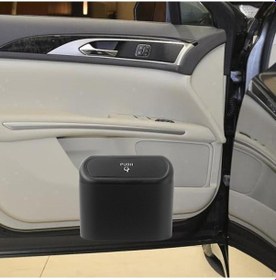 Resim Novahub Siyah Siyah Araba Çöp Kovası Çöp Kovası Kapaklı Araç Çöp Kutusu Otomatik 