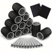 Resim 26 Parça Saç Maşası Seti - 12 Adet Maşa ve 12 Adet Klips/2 Adet Kare Saç Aksesuarı, Salon Kalitesinde Isısız Saç Şekillendirme, DIY Saç Stili İçin Kendinden Tutumlu Rulo Kit 
