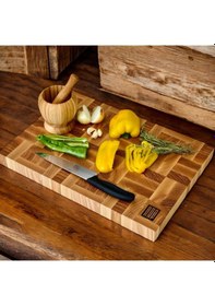 Resim Kaf Ahşap Kesme Tahtası Dişbudak Beyaz End-grain Large 