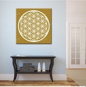 Resim Yaşam Çiçeği Kutsal Geometri Sri Yantra Kanvas Tablo 40 x 40ee 
