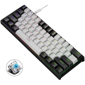Resim Valkyrie Leaven K620 -5 Blue Switch Mekanik Gaming Oyun Klavyesi Rgb 61 Key Mavi Tuş Type-C Klavye Siyah-Beyaz 