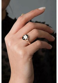 Resim 925 Ayar Ayarlanabilir Ölçülü Gümüş Lotus Çiçeği Kadın Yüzük 