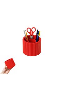 Resim Özel 3d Baskı Ayrılabilir 4 Bölmeli Kalemlik Masa Vb. Kalemliği Çapı: 8,5 Cm X Yükseklik: 8 Cm Kırmızı 