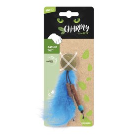 Resim M-Pets Charmy Bugbear Catnipli Tüylü Top Kedi Oyuncağı 11.5 Cm Mavi 