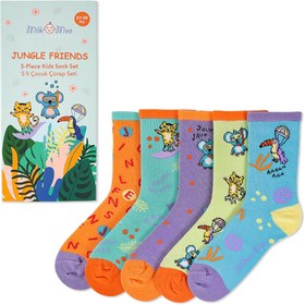 Resim Milk&Moo Jungle Friends Çocuk 5'li Çorap Seti, Beden 27-30, Yumuşak ve Dayanıklı Kumaş 