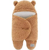 Resim migie 0-4 Ay Bebek Dış Kundak Uyku Tulumu Kıvırcık Wellsoft Peluş Kapuçino 