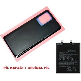 Resim Tkgz Xiaomi Mi 11t Pro Mi 11t Arka Pil Batarya Kapağı + Pil Cam Siyah 