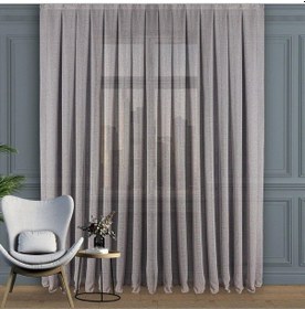 Resim Gri Keten Tül Perde Yüksek Kalite Sık Pile 1'e 3 Pile-gri Gri 