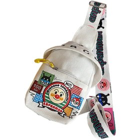 Resim Neevoyu Çocuklar İçin Sevimli Ekmek Adam Desenli Kanvas Çantası - Ayarlanabilir Askılı, Kulaklık Delikli, Hafif Ve Dayanıklı Sırt/üst Çantası Beyaz 